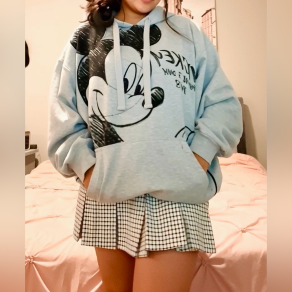 Disney Women's Light Gray Mickey Hoodie
